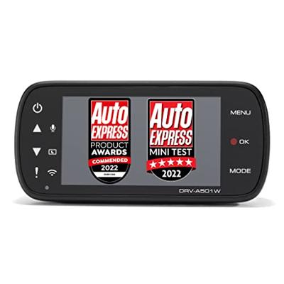Kenwood DRV-A501W Wide Quad-HD Dashcam met 3-assige G-sensor, GPS en Wireless Link, incl. 16 GB Micro SD-kaart