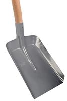 Stalschop 26 cm staal met slijtstrip en houten steel 130 cm - thumbnail