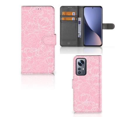 Xiaomi 12 Pro Hoesje White Flowers | Portemonnee hoesje