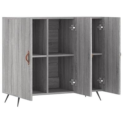 Dressoir 90x34x80 cm bewerkt hout grijs sonoma eikenkleurig