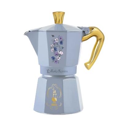 Italiaanse koffiemaker - BIALETTI - Moka Express - Birdgerton Collectie - 6 kopjes - 250 ml - Blauw / Bloemen