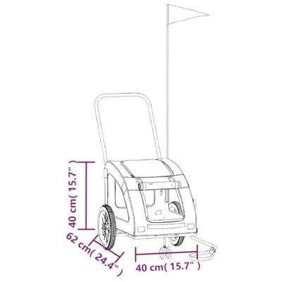 VidaXL Hondenfietstrailer oxford stof en ijzer groen