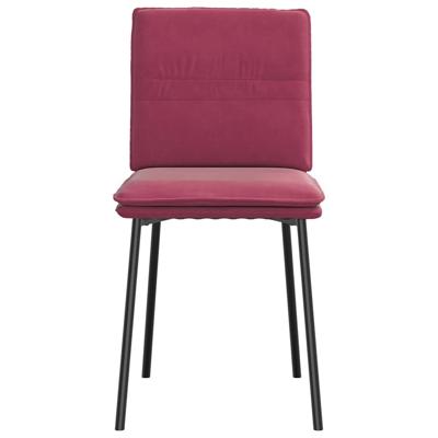 Eetkamerstoelen 4 st fluweel wijnrood