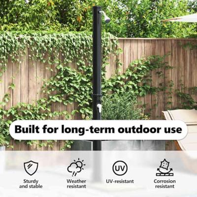 VidaXL Buitenzonne-douche zwart 217 cm pvc en aluminium