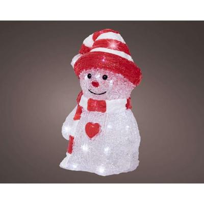 Overige Merken Decoratie led sneeuwpop 13.3x16.8x25.2 cm acryl/rood/wit Overige Merken Decoratie led sneeuwpop 13.3x16.8x25.2 cm acryl/rood/wit