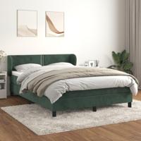 Boxspring met matras fluweel donkergroen 140x190 cm - thumbnail