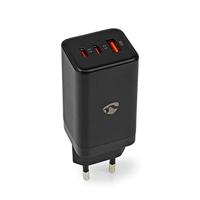 Oplader | Snellaad functie | PD3.0 18W / PD3.0 20W / PD3.0 27W / PD3.0 36W / PD3.0 45W / PD3.0 60W / QC3.0 | 3.0 / 3.25 A | Outputs: 3 | USB-A / 2x USB-C | 65 W | Automatische Voltage Selectie - thumbnail