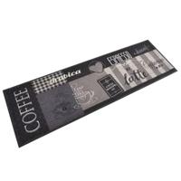 VidaXL Keukenmat wasbaar koffieprint 60x180 cm fluweel zwart - thumbnail