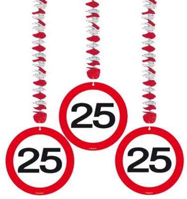 Hangdecoratie verkeersbord &apos;25&apos;