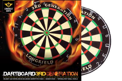 Dartbord 3e generatie, Afrikaans sisal, nietjesvrij / PU 1 Dartbord 3e generatie, Afrikaans sisal, nietjesvrij / PU 1