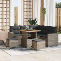 Tuinbankenset 8 pcs Grijs poly rattan - thumbnail