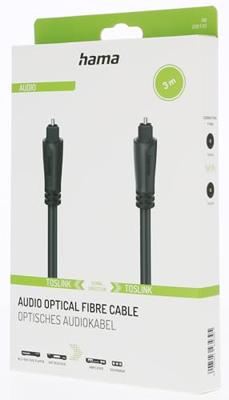Hama OPTISCHE AUDIOKABEL, ODT-CONNECTOR (TOSLINK), 3,0 M Optische kabel Zwart - thumbnail