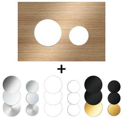 Drukplaat Front En Toetsen TECE Loop Voor WC-Bediening Eikenhout Drukplaat Front En Toetsen TECE Loop Voor WC-Bediening Eikenhout