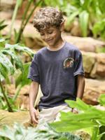 Jongensshirt met tijgermotief voor en achter antraciet - thumbnail