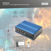 Digitus DN-651149 Industrial Ethernet Switch 4 x 2 poorten 1 GBit/s - thumbnail