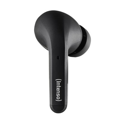 Intenso T300A In Ear headset Bluetooth Stereo Zwart Noise Cancelling Indicator voor batterijstatus, Headset, Oplaadbox, Touchbesturing