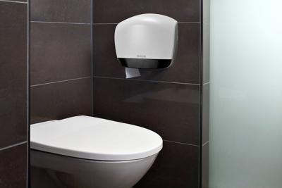 Toiletpapierdispenser Katrin Gigant L jumbo groot wit 90083 Toiletpapierdispenser Katrin Gigant L jumbo groot wit 90083
