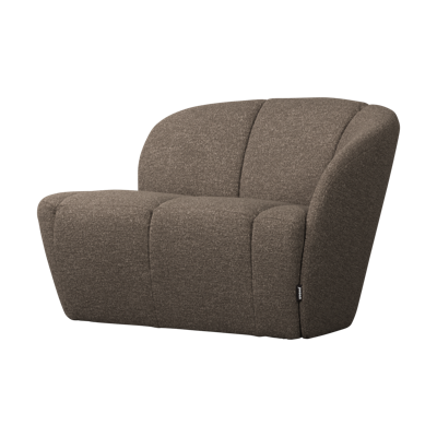 Woood Mojo 2-zits bankje arm rechts bouclé Bruin Melange