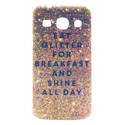 Eat Glitter Voor Breakfast And Shine All Day patroon Transparant Frame Gekleurde tekening PC hoesje voor Samsung Galaxy Core Plus / G3500