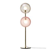 Bomma Orbital Vloerlamp - Gouden fitting - Roze/wit - thumbnail