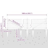VidaXL Afrasteringspaal groen 10 x 0,5 m (50 mm gaas) staal en pvc - thumbnail