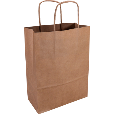 Tas | Kraftpapier | gedraaid papieren koord | 18x 8x24cm | draagtas | bruin | 100 stuks