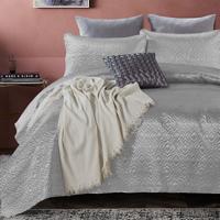 DreamHouse Bedding Bedsprei - Satin Orlando - Zilver 260 x 250 + 2 kussenslopen - thumbnail