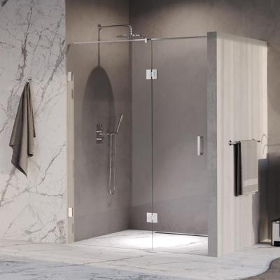 Brauer Void - Nisdeur - 2-Delig - Helder Glas - 160 x 200 cm - Omkeerbaar - met Draaideur 70 cm - Aan Glas - incl. Glascoating - Chroom