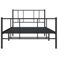 Bedframe met hoofd- en voeteneinde metaal zwart 75x190 cm - thumbnail