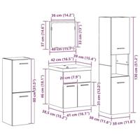 Badkamermeubelset Wandgemonteerd 5 pcs Oud Hout Bewerkt hout - thumbnail