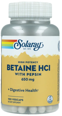 Solaray Betaine HCI 650mg Capsules Solaray Betaine HCI 650mg Capsules
