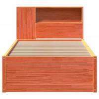Bedframe zonder matras massief grenenhout wasbruin 75x190 cm - thumbnail