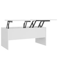 Salontafel 102x50,5x46,5 cm bewerkt hout wit - thumbnail