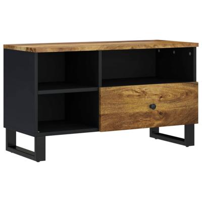 Tv-meubel 80x33x46 cm massief mangohout en bewerkt hout Tv-meubel 80x33x46 cm massief mangohout en bewerkt hout