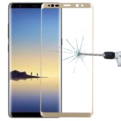 Voor Galaxy Note 8 0.3 mm 9H oppervlaktehardheid 3D gebogen zeefdruk volledige scherm getemperd glas scherm Protector(Gold)
