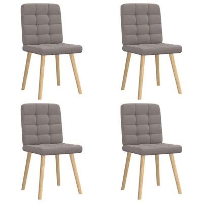 Eetkamerstoelen 4 st draaibaar stof taupe - thumbnail
