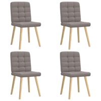 Eetkamerstoelen 4 st draaibaar stof taupe - thumbnail
