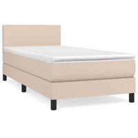 Boxspring met matras kunstleer cappuccinokleurig 90x200 cm - thumbnail