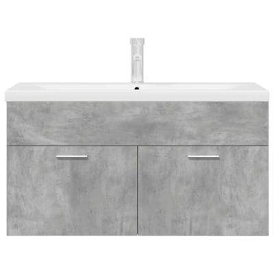 Wastafelkast met ingebouwde wasbak en kraan betongrijs