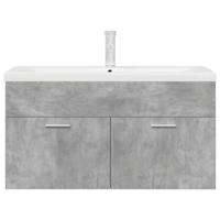 Wastafelkast met ingebouwde wasbak en kraan betongrijs - thumbnail