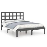 Bedframe massief hout grijs 200x200 cm - thumbnail