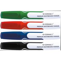 Q-CONNECT Premium whiteboard marker, ronde punt, set van 4 stuks in geassorteerde kleuren - thumbnail