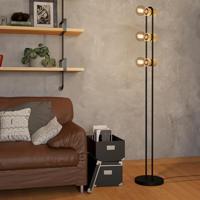EGLO Chieveley Vloerlamp - E27 - 140,5 cm - Zwart|Bruin - thumbnail