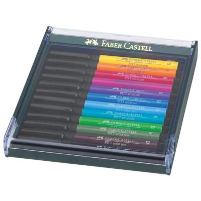 Faber Castell Tekenstift Pitt Artist Pen Brush - set 12 stuks - Basic