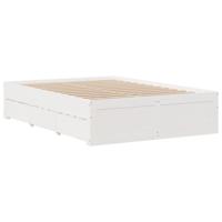 Bedframe zonder matras met lades grenenhout wit 150x200 cm - thumbnail