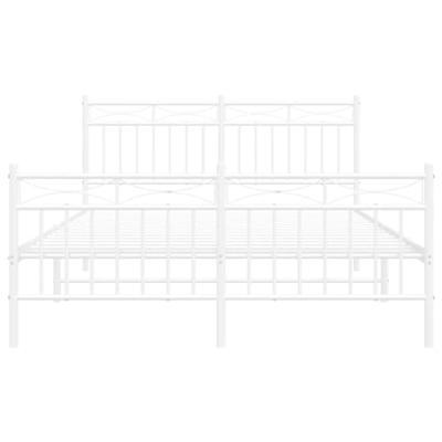 Bedframe met hoofd- en voeteneinde metaal wit 140x200 cm
