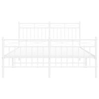 Bedframe met hoofd- en voeteneinde metaal wit 135x190 cm - thumbnail