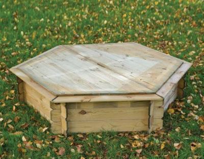 Zandbak zeskant met deksel 175x175x30 cm Zandbak zeskant met deksel 175x175x30 cm