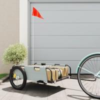 VidaXL Fietstrailer oxford stof en ijzer grijs - thumbnail