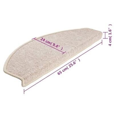 VidaXL Trapmatten 15 st 65x24x4 cm taupe halfrond groot VidaXL Trapmatten 15 st 65x24x4 cm taupe halfrond groot
